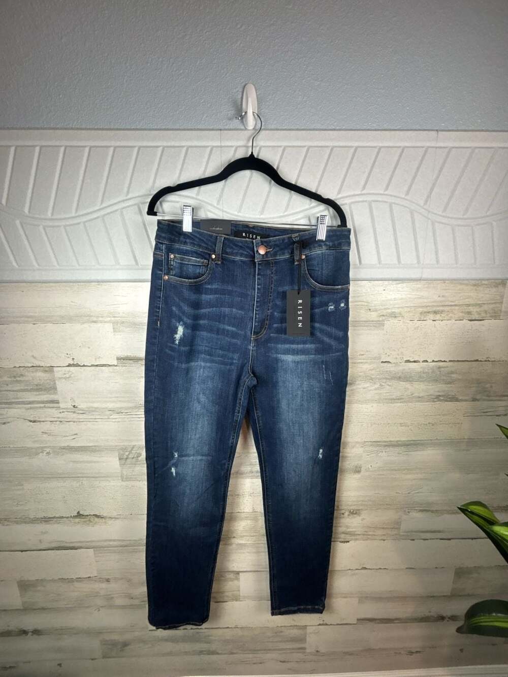 Risen Los Angeles Mid Rise Skinny Distressed Denim Jeans